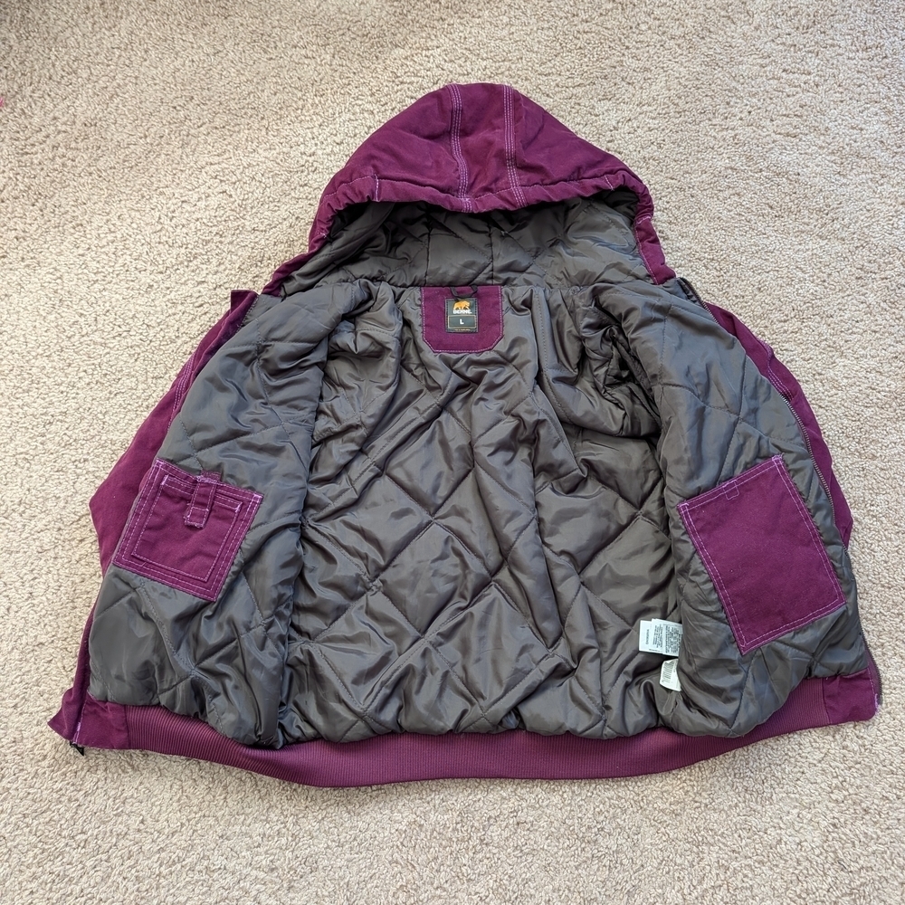 Berne Plum Purple Hooded Jacket Size Youth Large (14-16) - Picture 2 of 11